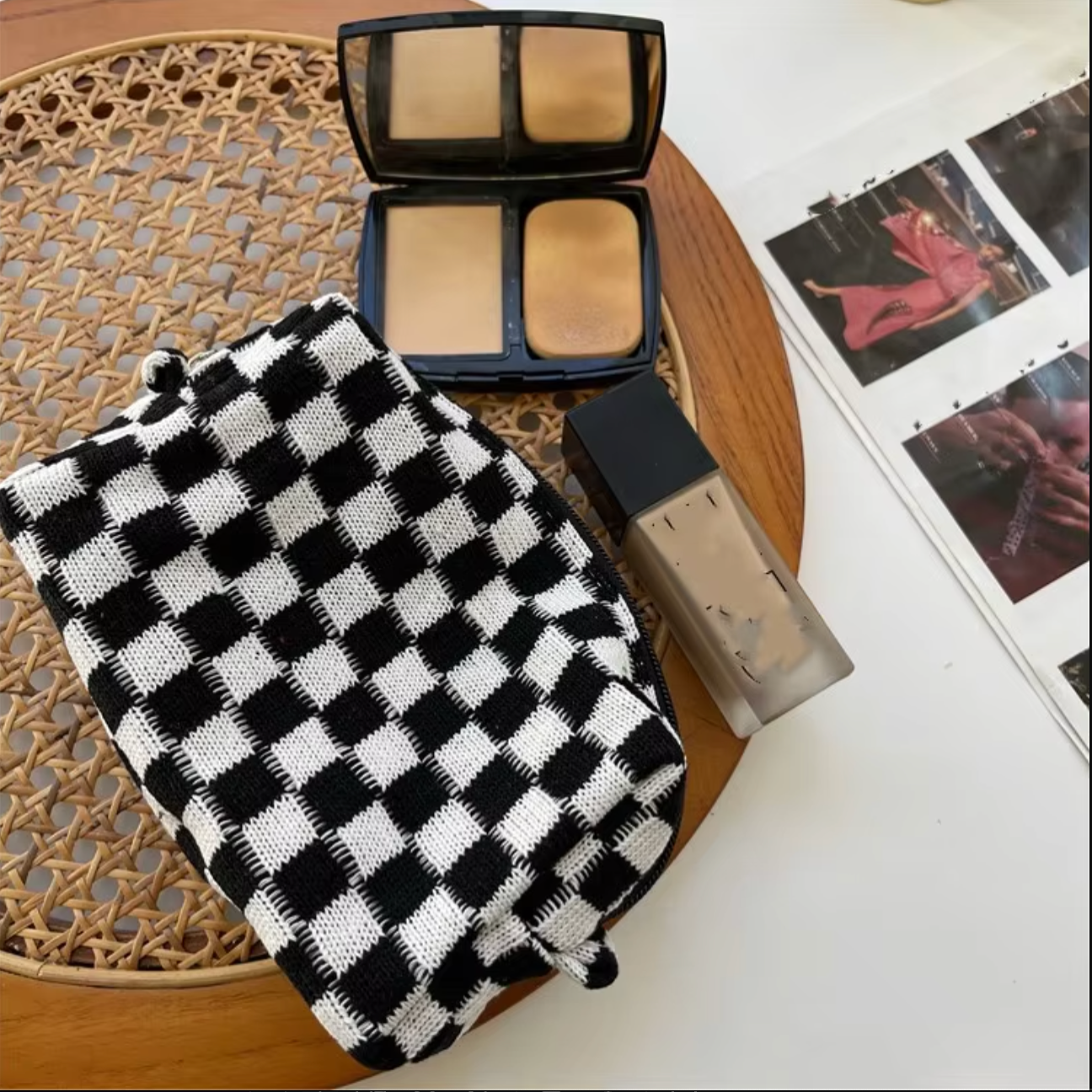 Nova | Trendig Karierter Y2K-Stil Make-up Väska