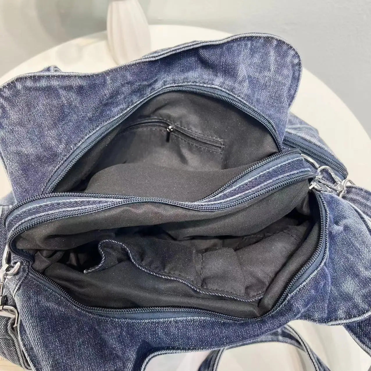 Daisy | Vintage tvättad denim crossbody messenger-väska