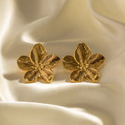 Jemilia | Eleganta vintage-blomörhängen i metall i guld