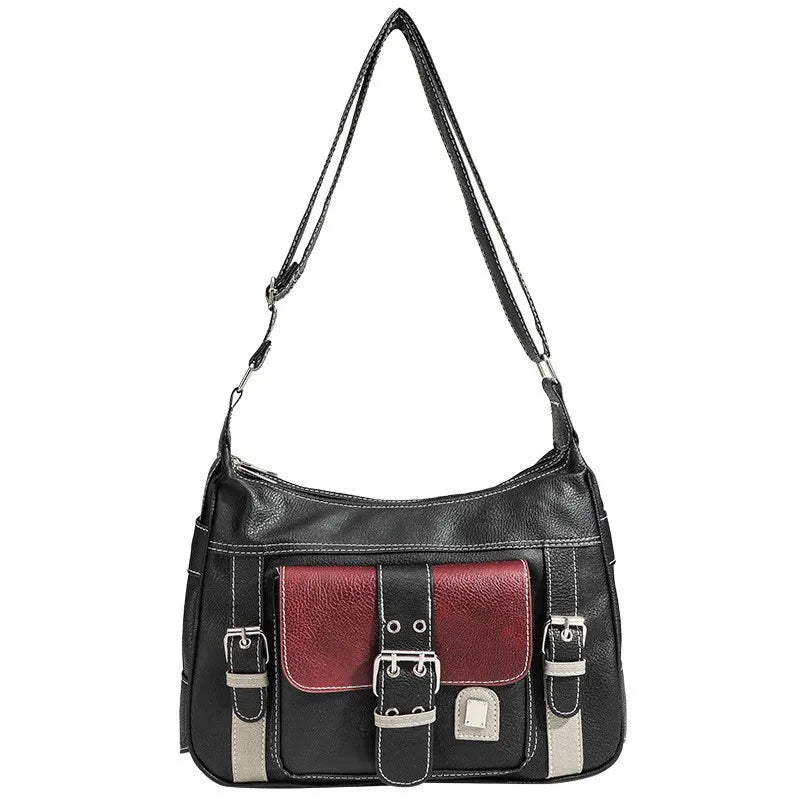 Leila | Vintage PU-läder dam crossbody-handväska