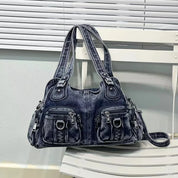 Daisy | Vintage tvättad denim crossbody messenger-väska