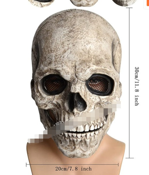 Halloween Rörlig Mun Skalle Mask Hjälm Mun Rörlig Skalle Fullt Huvud Skalle Mask