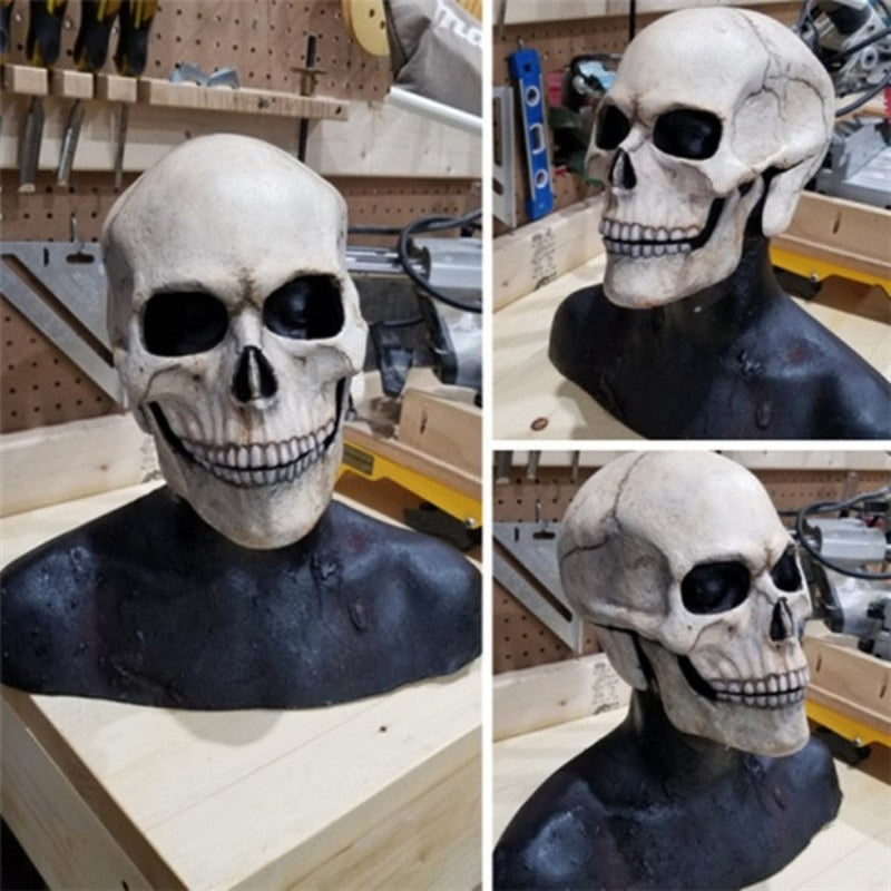 Halloween Rörlig Mun Skalle Mask Hjälm Mun Rörlig Skalle Fullt Huvud Skalle Mask