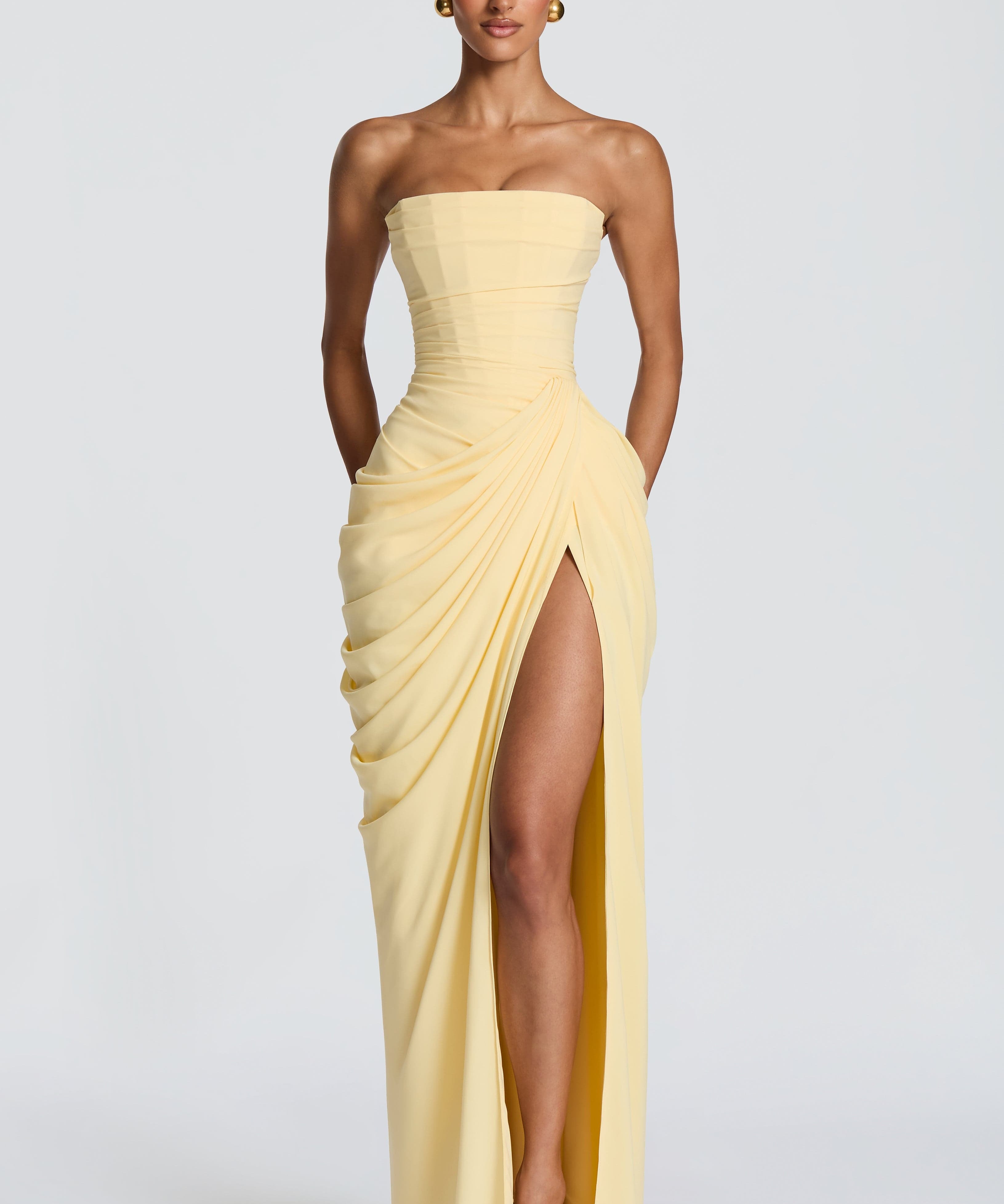 Skulpturales trägerloses Maxikleid für Damen – Elegantes Abendkleid mit perfekter Passform 0