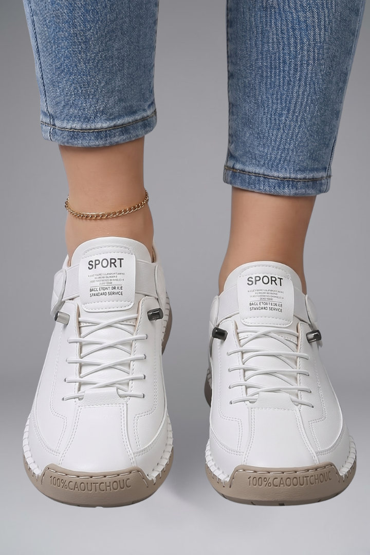 Sneaker Damen Orthopädische Ledersneaker mit Arch Support und Elastischem Einsatz für Komfort und Stil 11