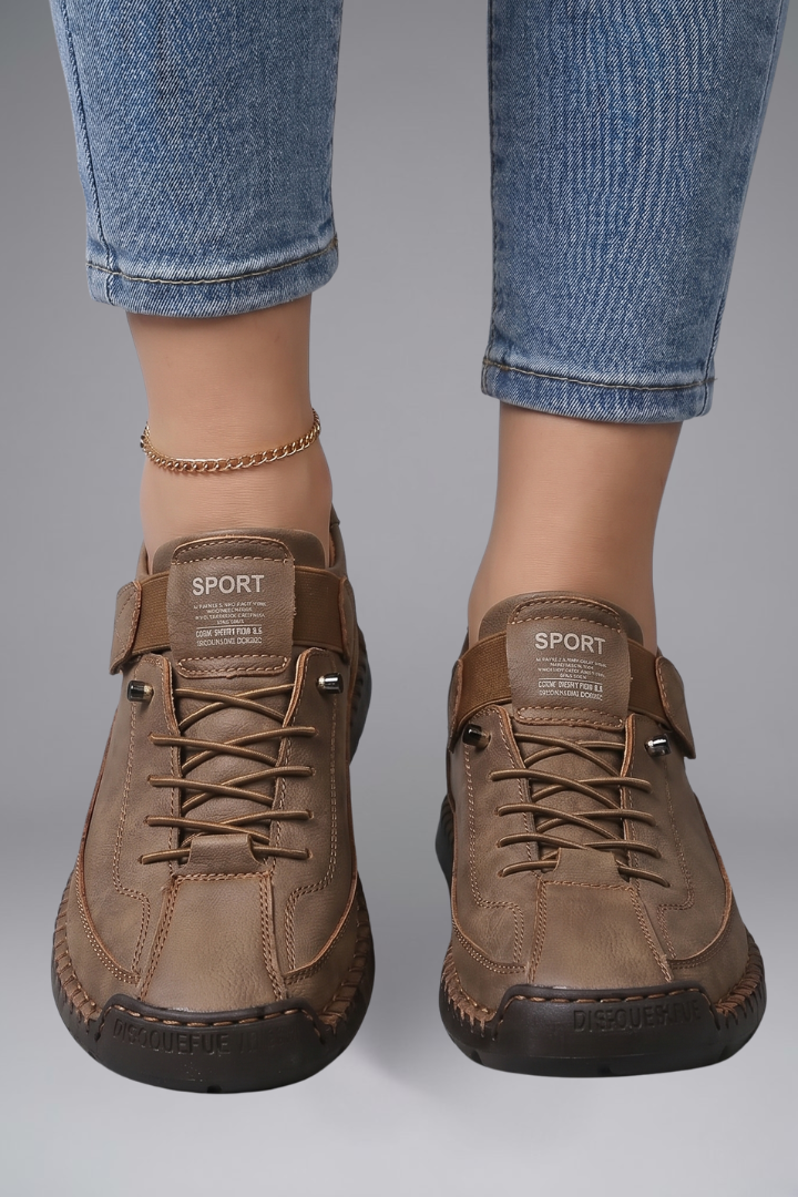 Sneaker Damen Orthopädische Ledersneaker mit Arch Support und Elastischem Einsatz für Komfort und Stil 14