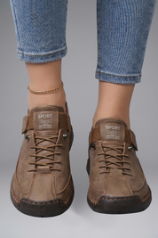 Sneaker Damen Orthopädische Ledersneaker mit Arch Support und Elastischem Einsatz für Komfort und Stil 14