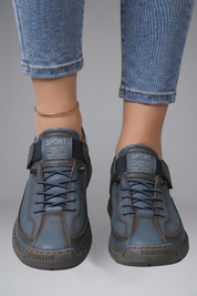 Sneaker Damen Orthopädische Ledersneaker mit Arch Support und Elastischem Einsatz für Komfort und Stil 8