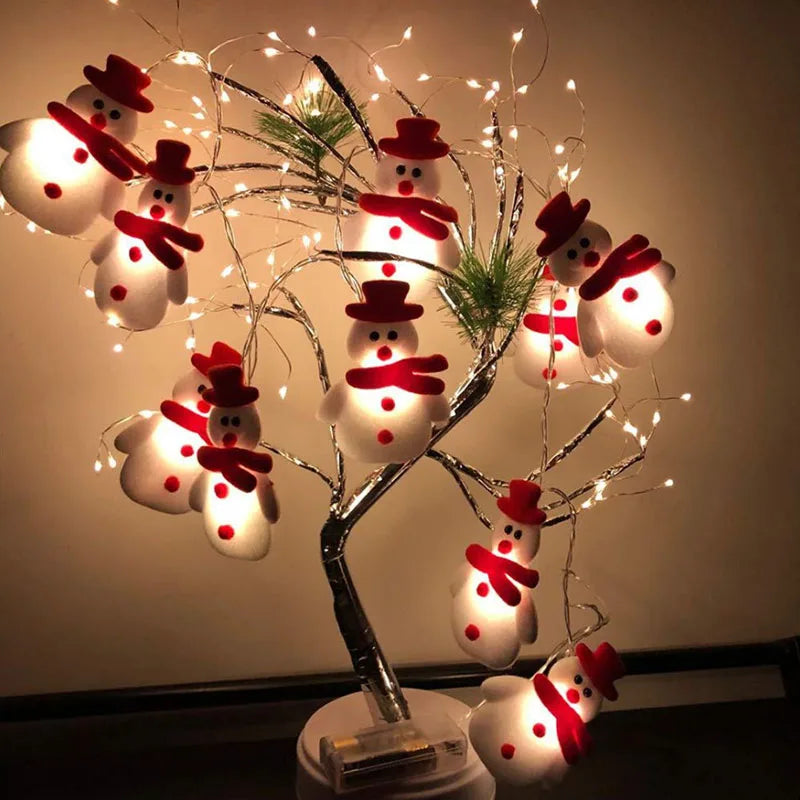 SnowmanGlow | Lichterkette mit Plüschschneemann für Weihnachtsfeiern 0