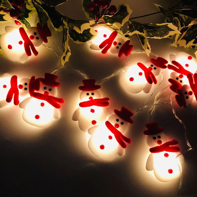 SnowmanGlow | Lichterkette mit Plüschschneemann für Weihnachtsfeiern 1