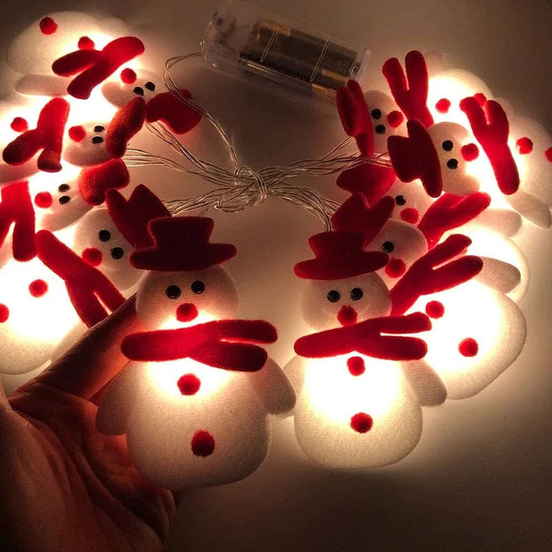 SnowmanGlow | Lichterkette mit Plüschschneemann für Weihnachtsfeiern 3