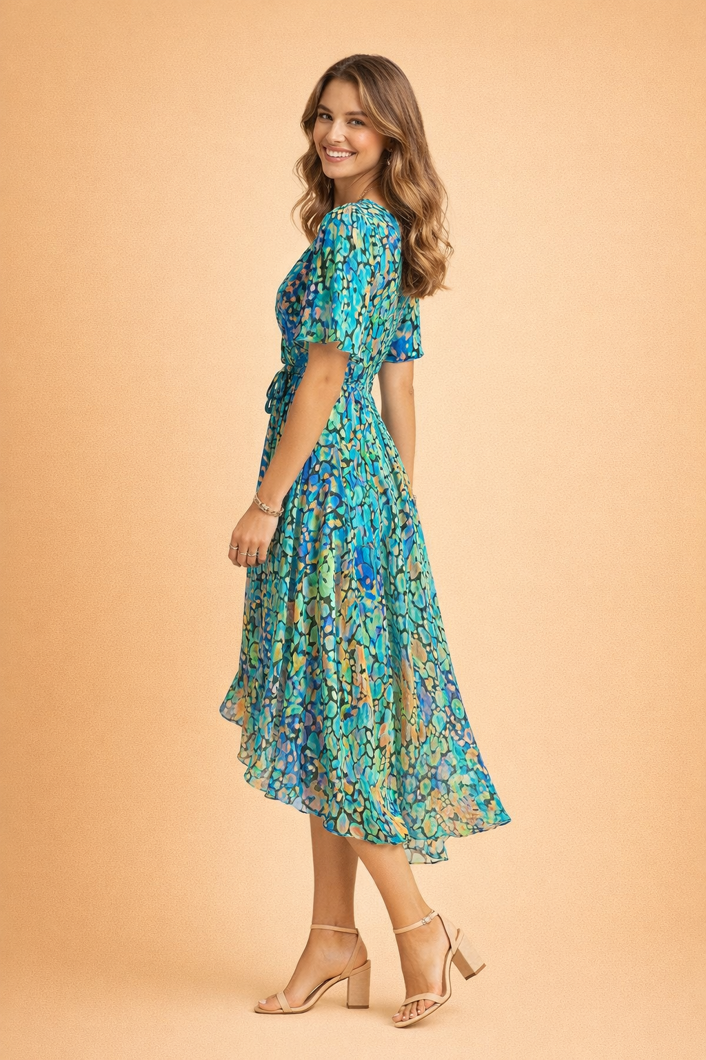 Sommerkleider Damen Elegantes Blaues Midikleid Freizeitkleid für Warme Tage 2
