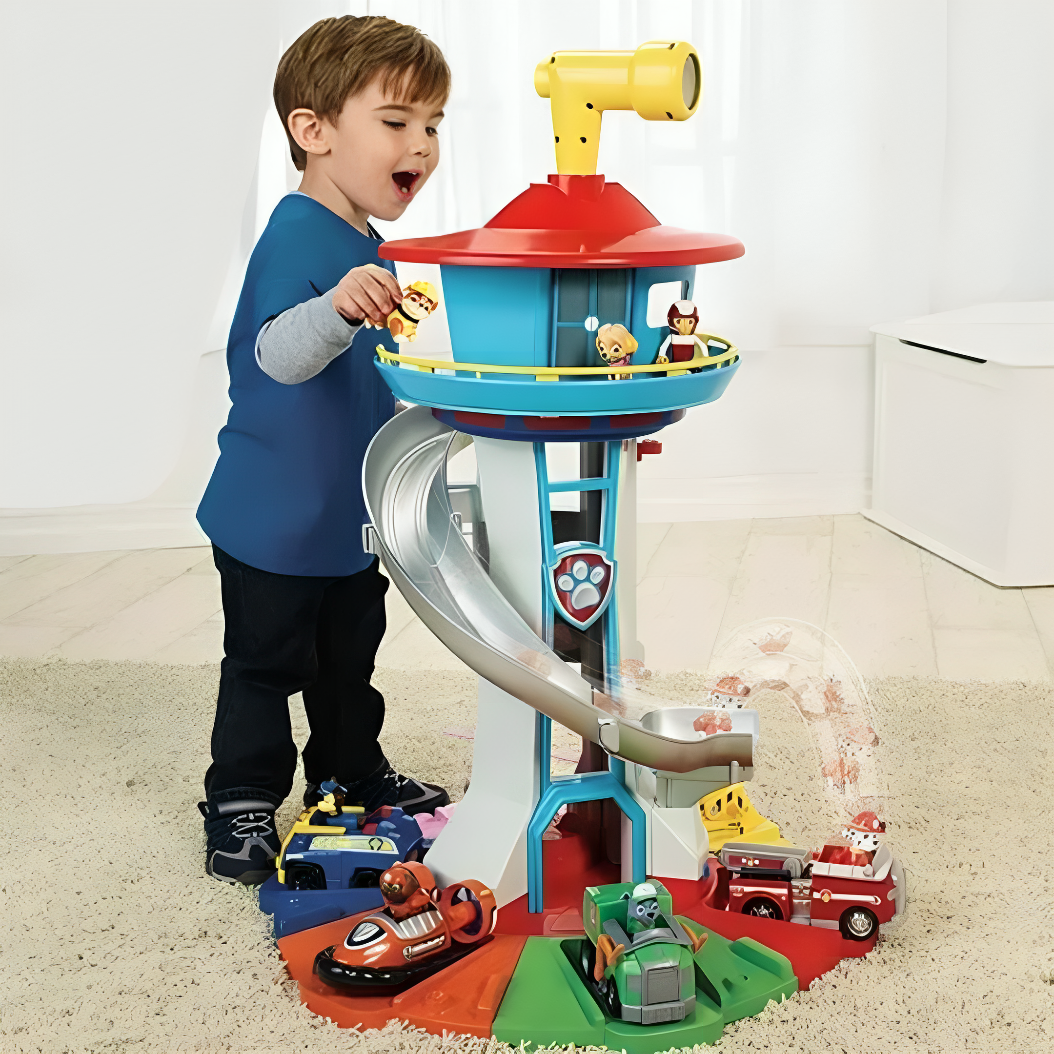 Spielturm für drinnen und draußen – inklusive lustiger Rutsche und Spielfiguren für Kleinkinder und junge Kinder 0