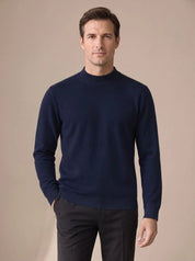 Stefan | Herren Slim-Fit Strickpullover mit Mock-Kragen und Rippbündchen 3