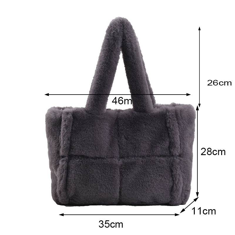 Stilvolle Plüschhandtasche für Damen – vielseitiger Stauraum – Winteraccessoire 5