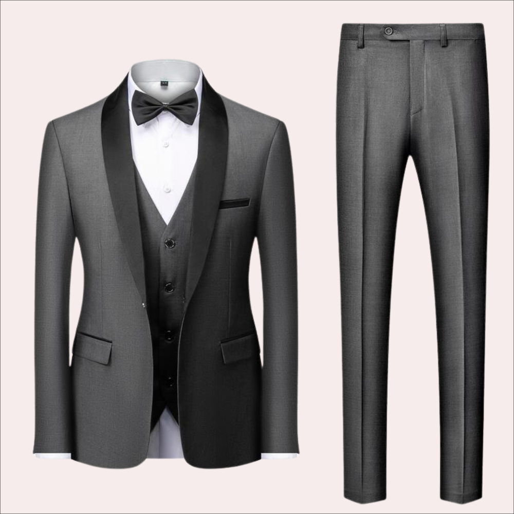 Stilvoller schlanker Fit Hochzeitsanzug 2-teiliges Set für Männer 3