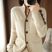 Strickjacke Damen - Warme Cardigan für Damen, Elegante Freizeitjacke, Figurschmeichelnder Schnitt, Vielseitig Kombinierbar 1