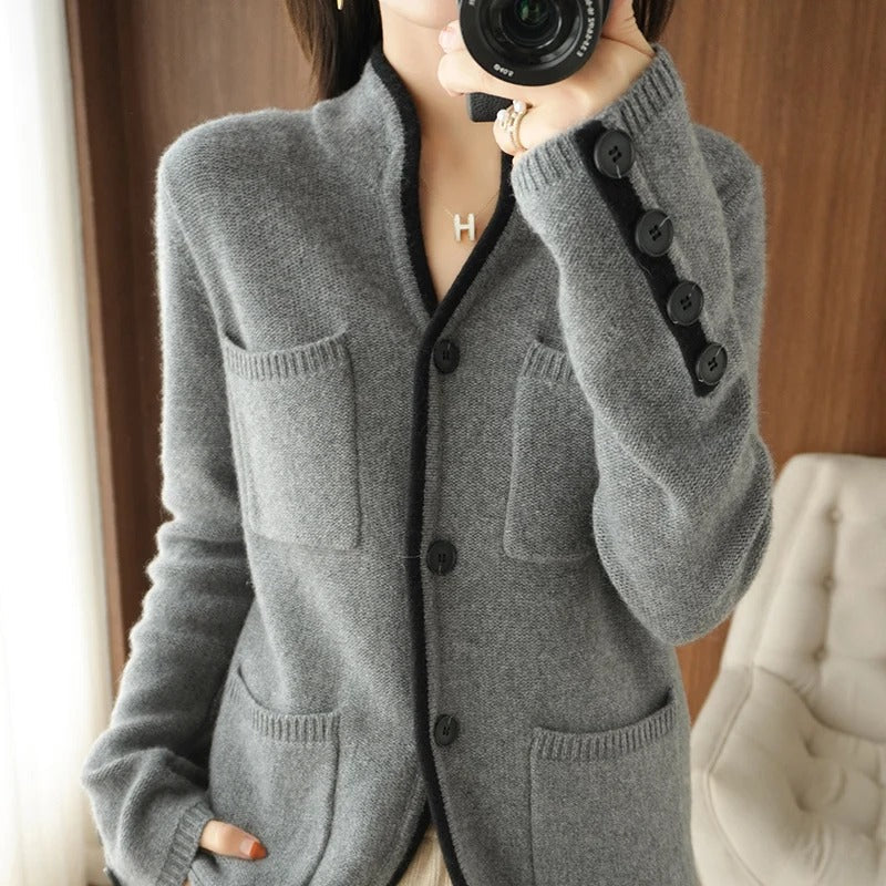 Strickjacke Damen - Warme Cardigan für Damen, Elegante Freizeitjacke, Figurschmeichelnder Schnitt, Vielseitig Kombinierbar 2