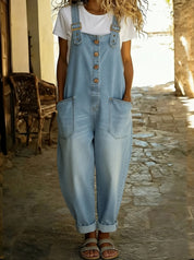 Stylischer Damen-Jumpsuit mit verstellbaren Trägern – Eleganter Denim-Overall für den Sommer 2