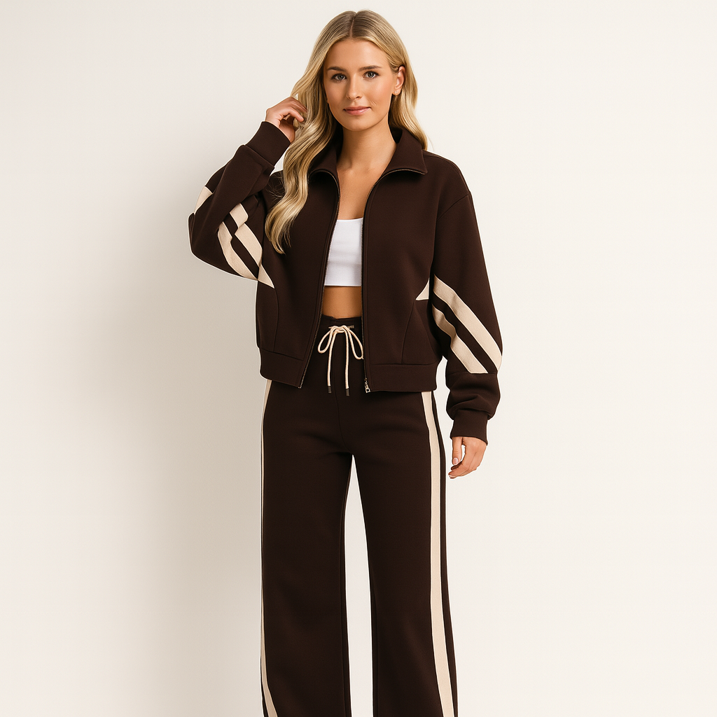 Stylisches zweiteiliges Trainingsset für Damen – Eleganz und Komfort für Alltag und Freizeit 0