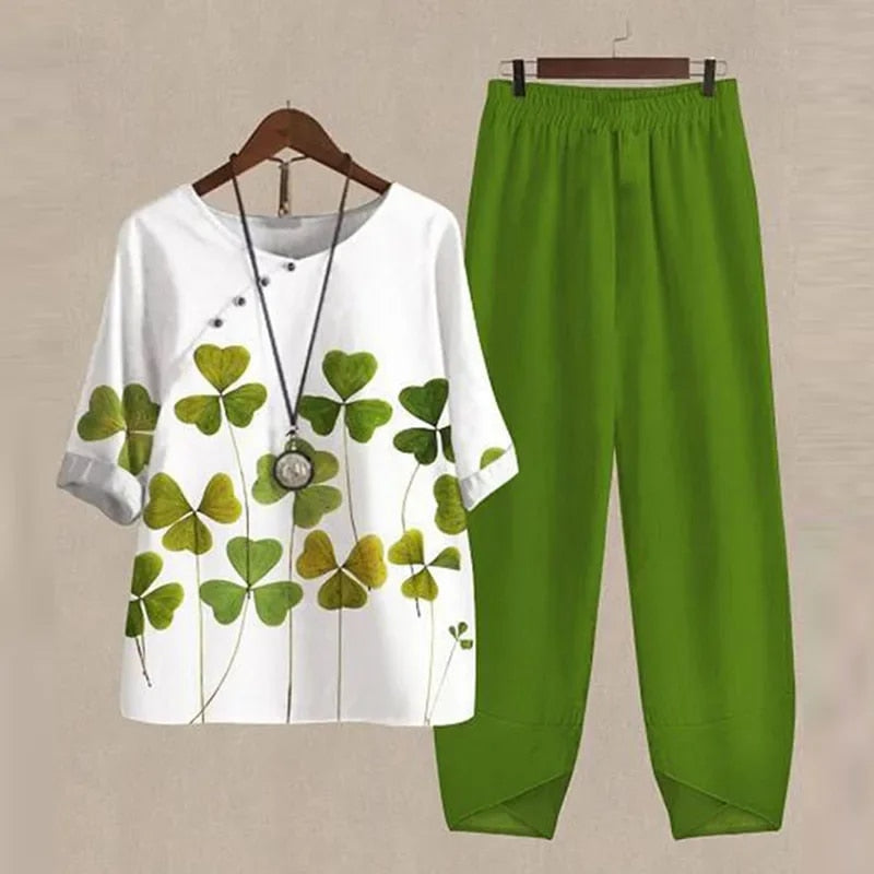 Laila | Modernt set med topp och byxor - Enkel stil och passform