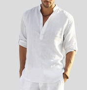 Paolo | Elegante Leinenhemd für Herren für einen Raffinierten und Sophisticated Stil