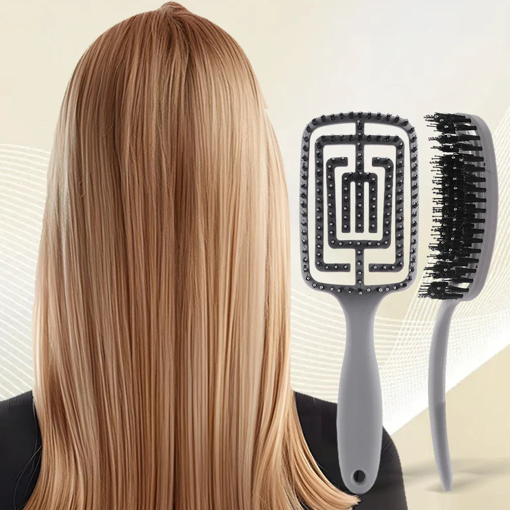 TangleFree - Nylon Borders Detangler Pinsel für gekrümmtes Styling 5