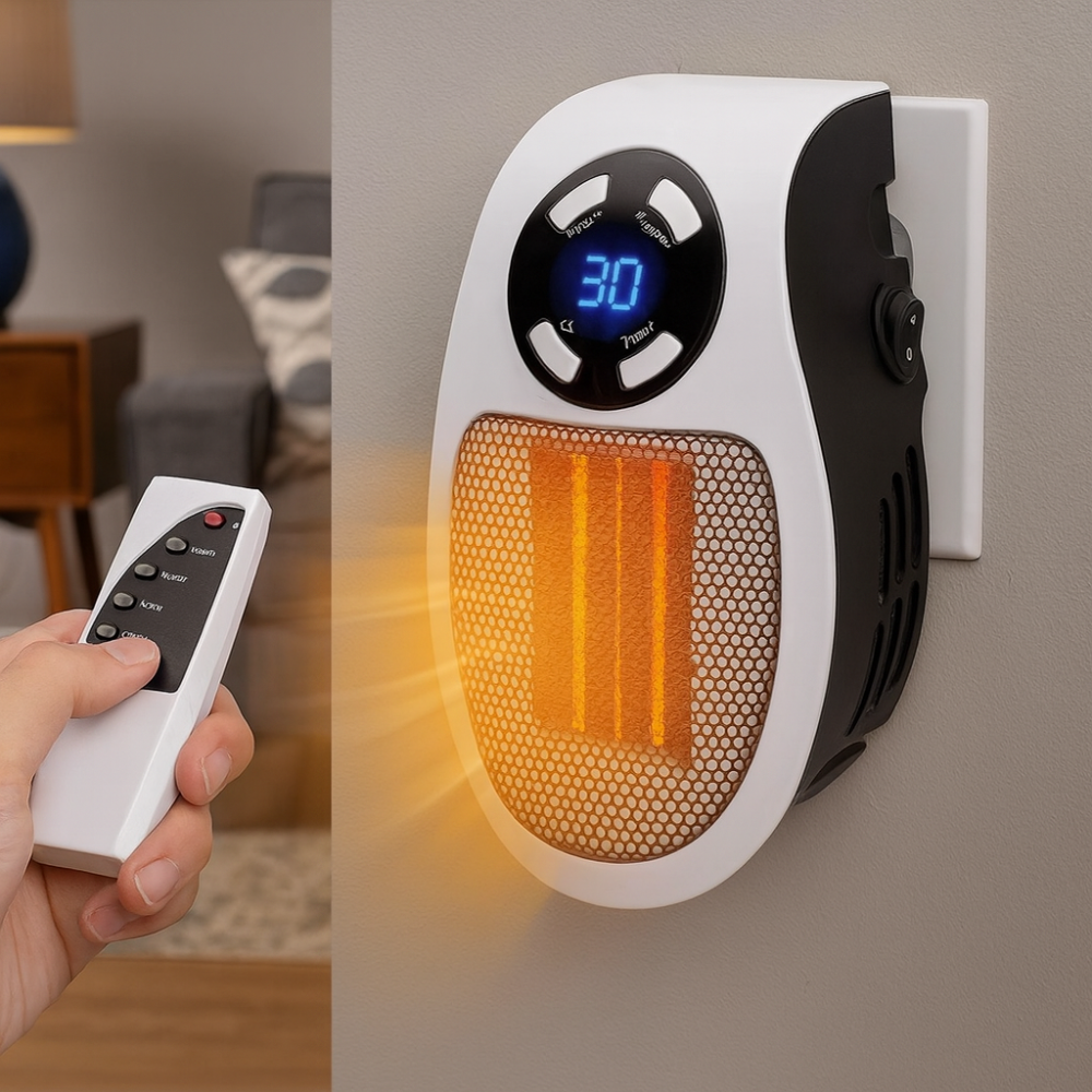 ThermoWave | Wandmontierter Keramikheizkörper mit Fernbedienung und Schnellaufheizung 0