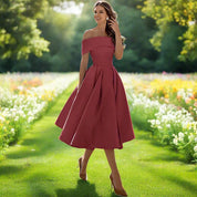 Trägerloses Midi-Kleid für Frauen – Elegantes Sommerkleid mit fließender Passform 13