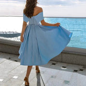 Trägerloses Midi-Kleid für Frauen – Elegantes Sommerkleid mit fließender Passform 3