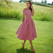 Trägerloses Midi-Kleid für Frauen – Elegantes Sommerkleid mit fließender Passform 4