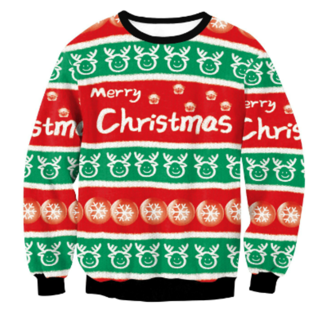 Unisex Weihnachts-Pullover Gemütlich Strickstoff Für Kalte Wintertage 0