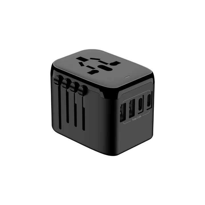Universeller Reiseadapter Mit 4 Steckertypen Und Intelligenter USB-Ladefunktion Für Sicheren Gebrauch Weltweit 0