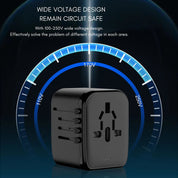 Universeller Reiseadapter Mit 4 Steckertypen Und Intelligenter USB-Ladefunktion Für Sicheren Gebrauch Weltweit 2