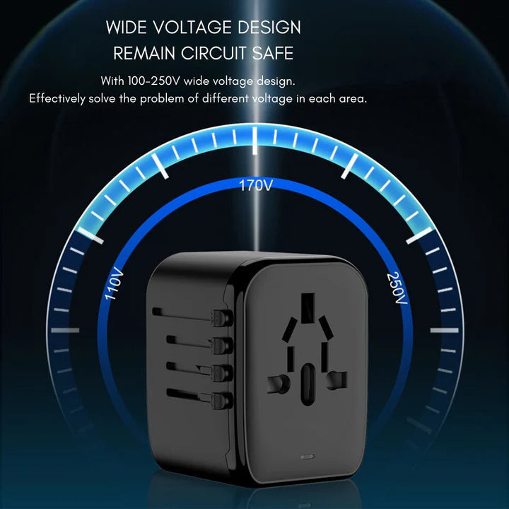 Universeller Reiseadapter Mit 4 Steckertypen Und Intelligenter USB-Ladefunktion Für Sicheren Gebrauch Weltweit 2