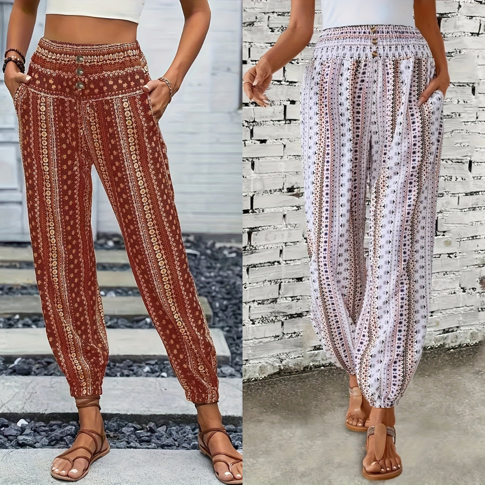 Amelie | Högmidjade byxor – Boho-chic för din garderob