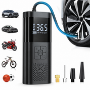 Bärbar luftkompressor med LCD-skärm och LED-ljus - 150 psi - Inflator för bilar, cyklar och sportutrustning