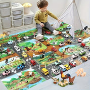 VibrantPlay | Interaktive Spielmatte für Kinder – Farbenfrohes Bauernhof- und Verkehrsmotiv 4