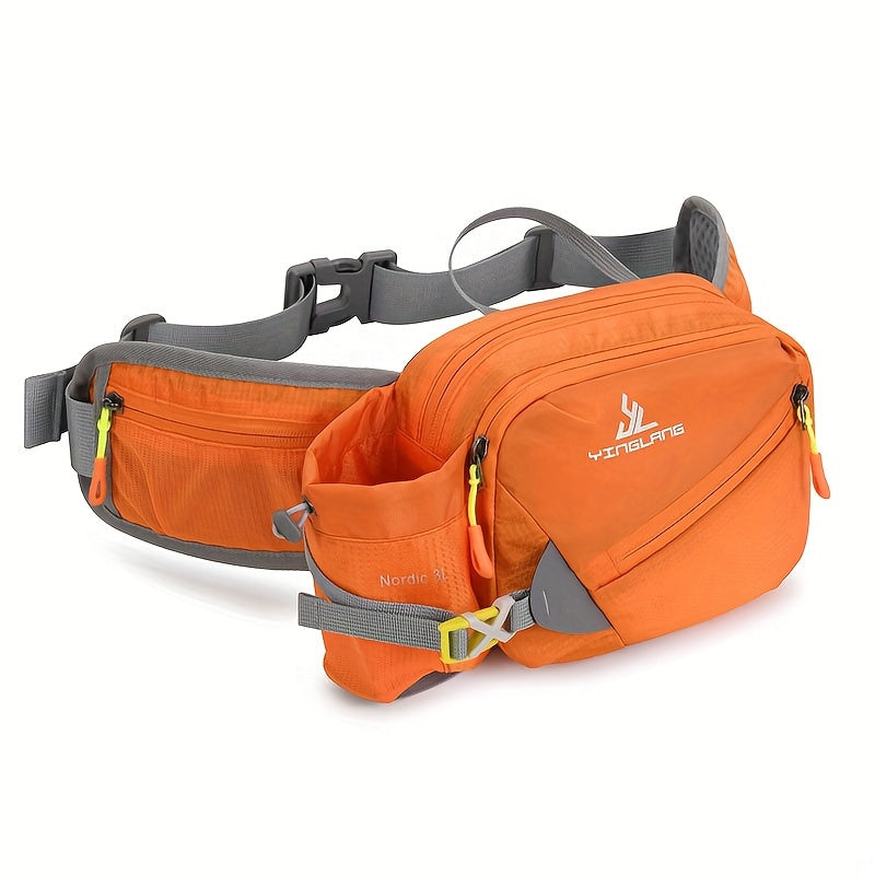 Vielseitige Laufgürteltasche mit Flaschenhalter – Strapazierfähiges Nylon mit Reißverschlüssen für Wanderungen und Marathonläufe. 2