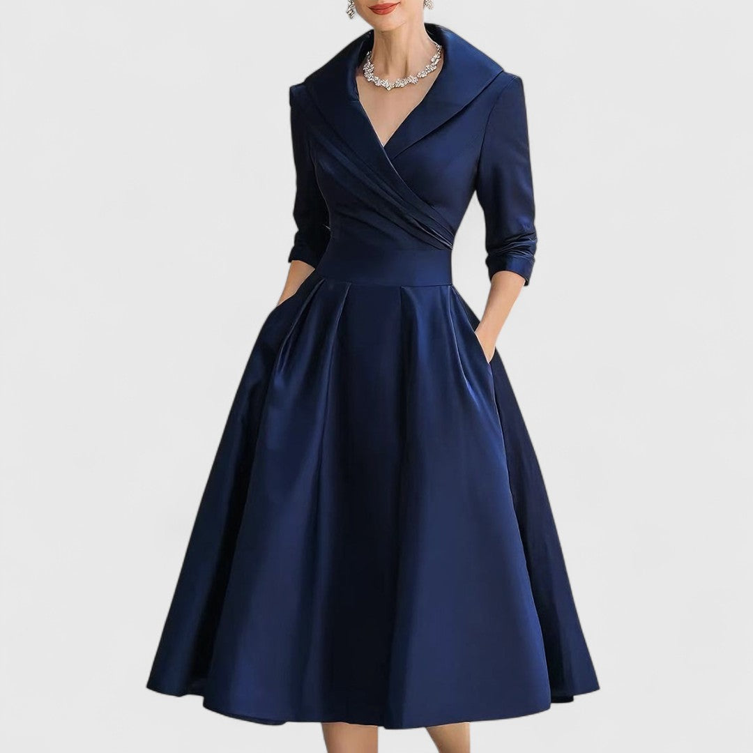 Vielseitiges Midikleid mit V-Ausschnitt für moderne Frauen 0