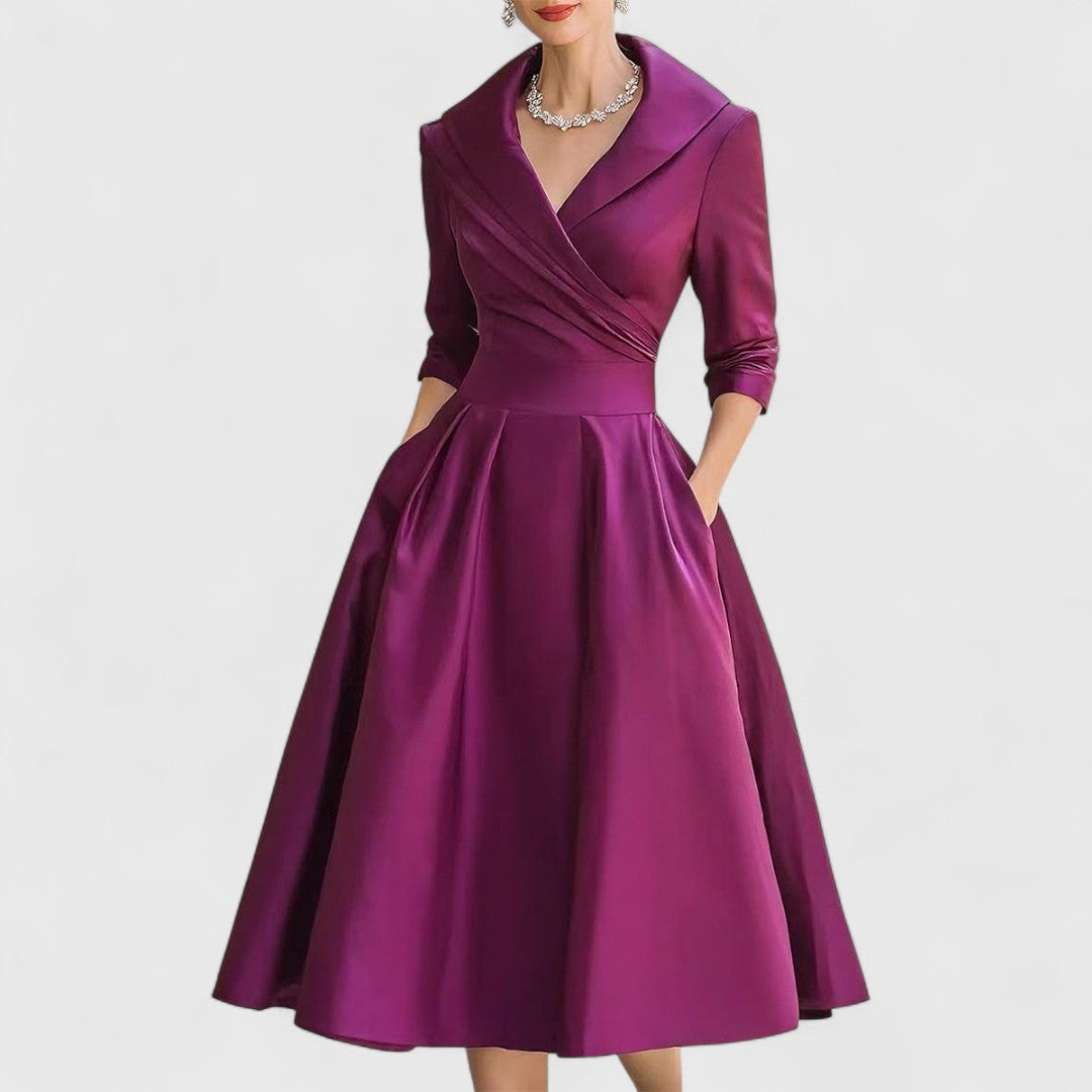 Vielseitiges Midikleid mit V-Ausschnitt für moderne Frauen 3