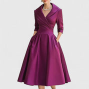 Vielseitiges Midikleid mit V-Ausschnitt für moderne Frauen 3