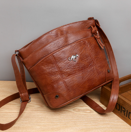 Vintage-Schultertasche für Damen, praktisch aus PU, für den Alltag 0