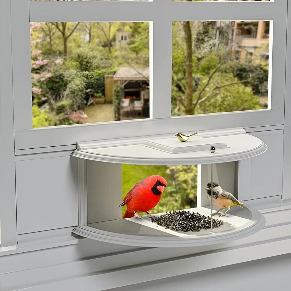 Vogelfutterhaus Mit Reflexionsfreiem Panoramafenster Für Fenster 27-28 Zoll – Ideal Für Vogelbeobachtung Zuhause 0