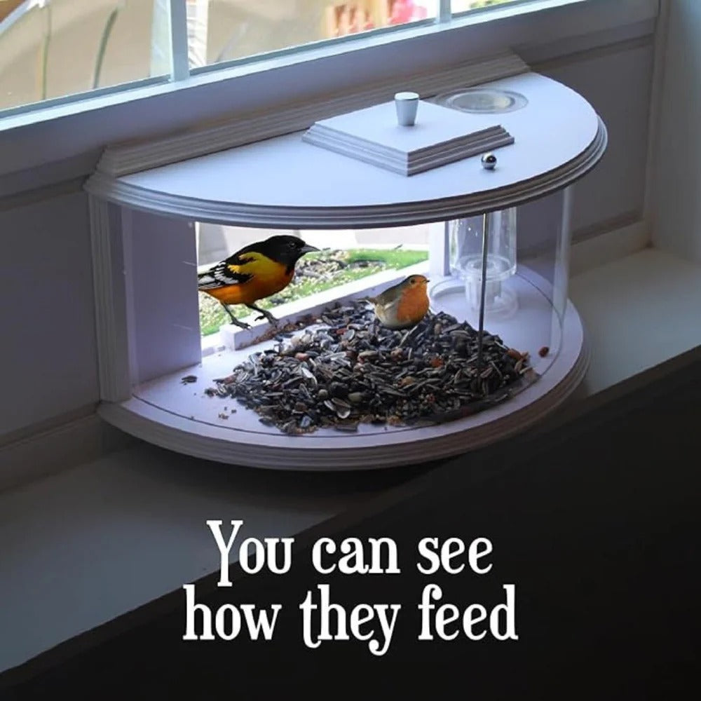 Vogelfutterhaus Mit Reflexionsfreiem Panoramafenster Für Fenster 27-28 Zoll – Ideal Für Vogelbeobachtung Zuhause 2