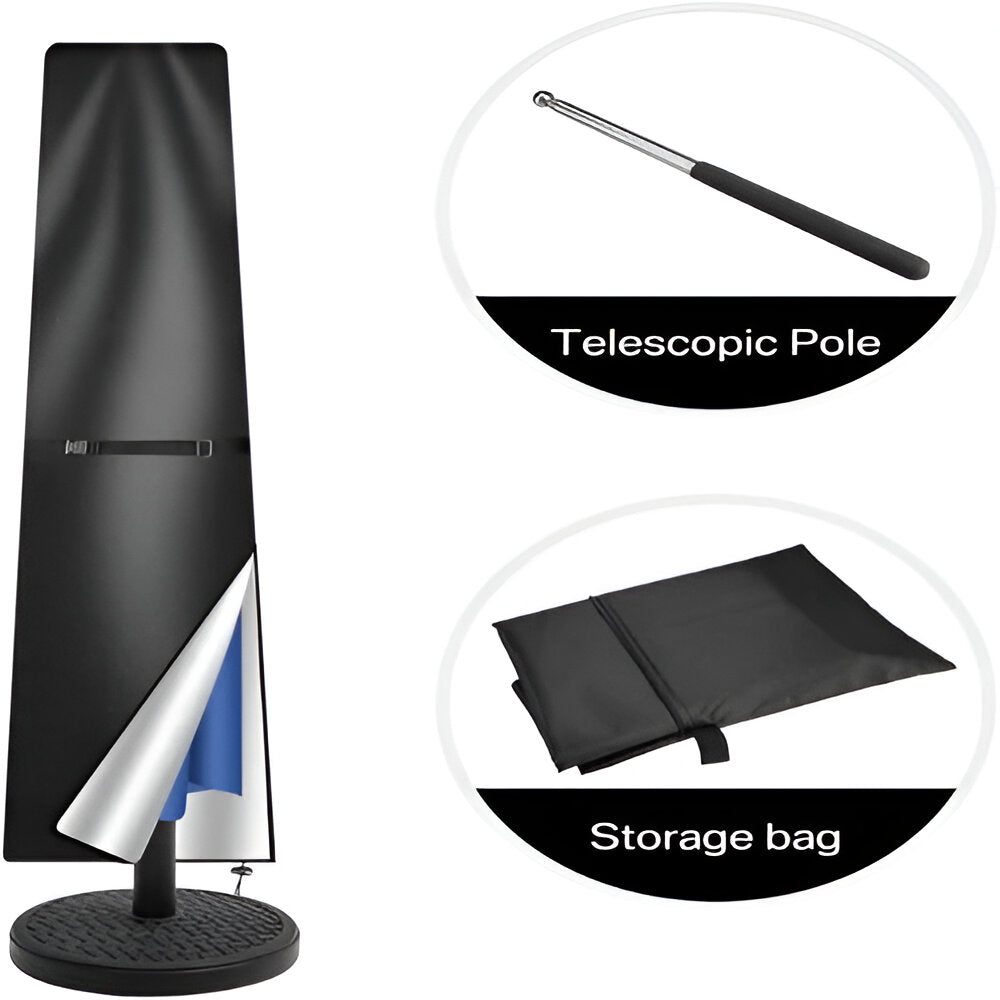 Wasserdichte Sonnenschirmabdeckung mit Teleskopstange – Schutz vor Regen und UV-Strahlen für Garten und Terrasse 5