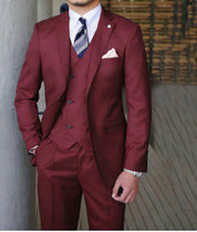 Herrar klassisk polyester 3-delad kostym
