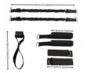 Set mit Armdehnübungen und Planks inklusive Griffen, elastischen Bändern und Zubehör – ideal für Brust- und Bauchmuskeltraining