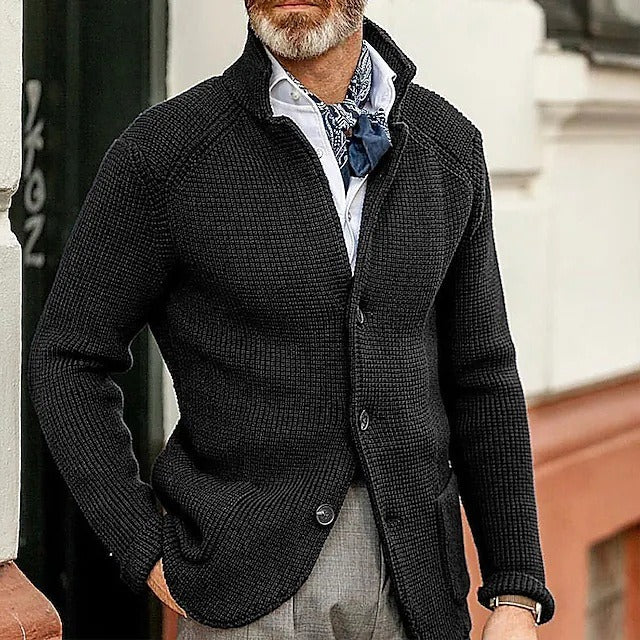 Mason | Stylisher Herrenpullover mit Knopfmuster