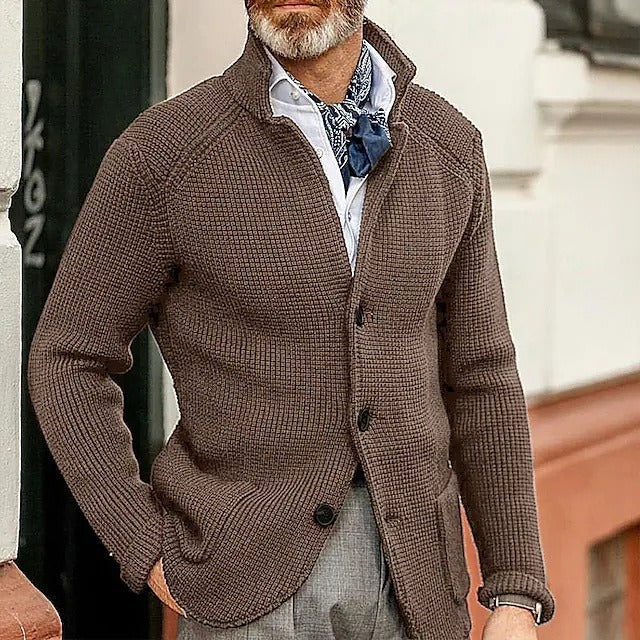 Mason | Stylisher Herrenpullover mit Knopfmuster